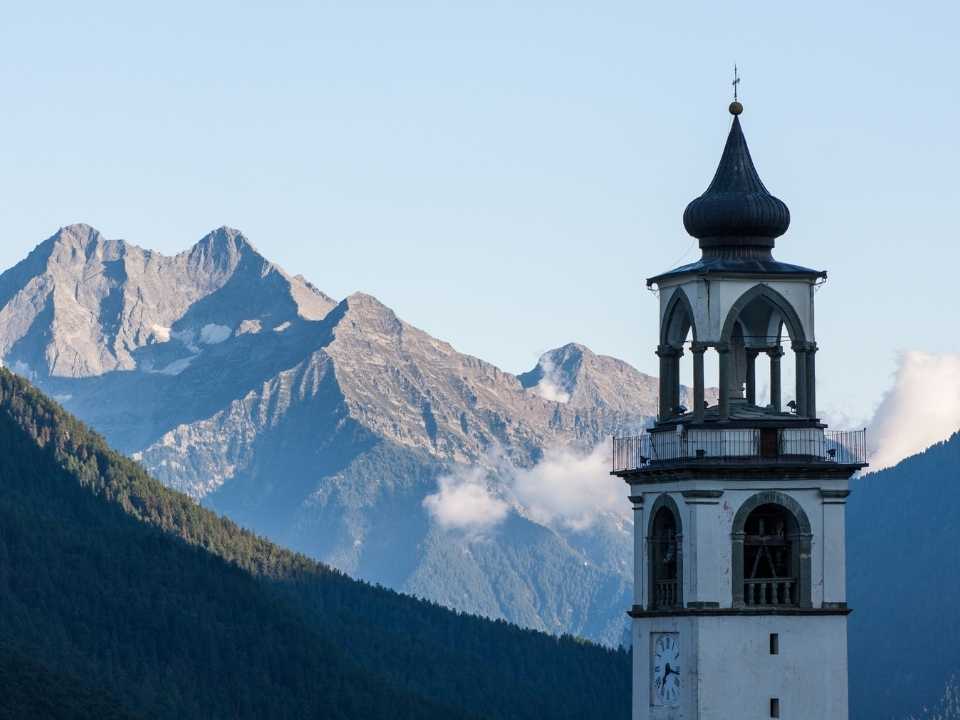 Kirchturm von Antagnod im Val d'Ayas