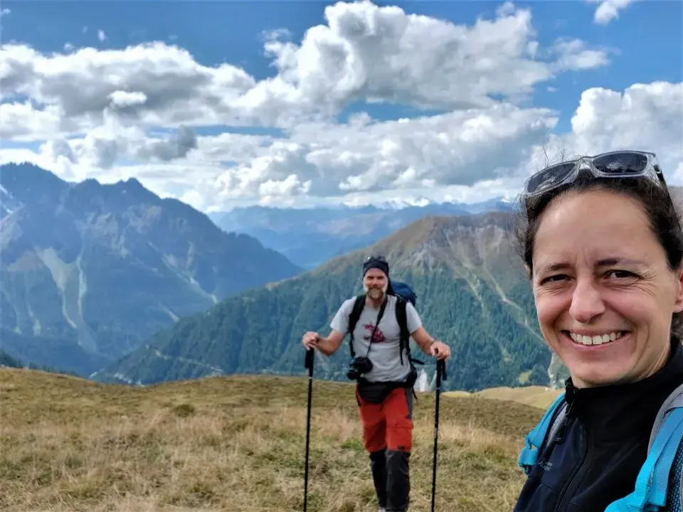 Aussichtspunkt im Malfragtal, auf der Wanderung vom Alptrider Sattel und Alp Bella nach Samnaun Compatsch