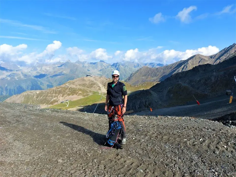 Jan am Beginn vom Klettersteig am Greitspitz