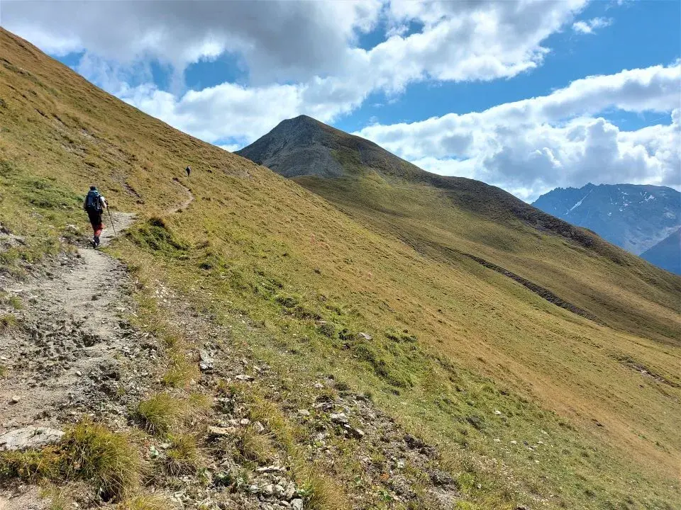 Wanderweg vom Alptrider Sattel und der Alp Bella zum Spatlasattel und nach Samnaun Compatsch