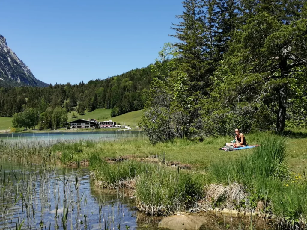 Pause am Lauensee unterhalb des Hoher Kranzberg