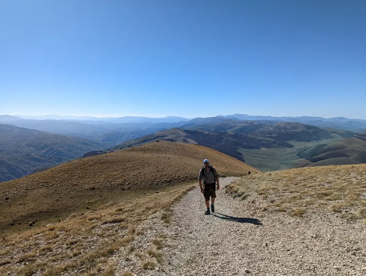 Jan beim Aufstieg zum Monte Vettore im Monti Sibillini Nationalpark