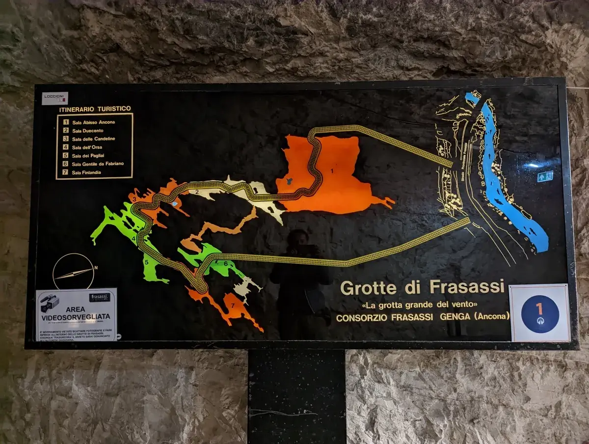 Höhlenplan der Grotte di Frasassi