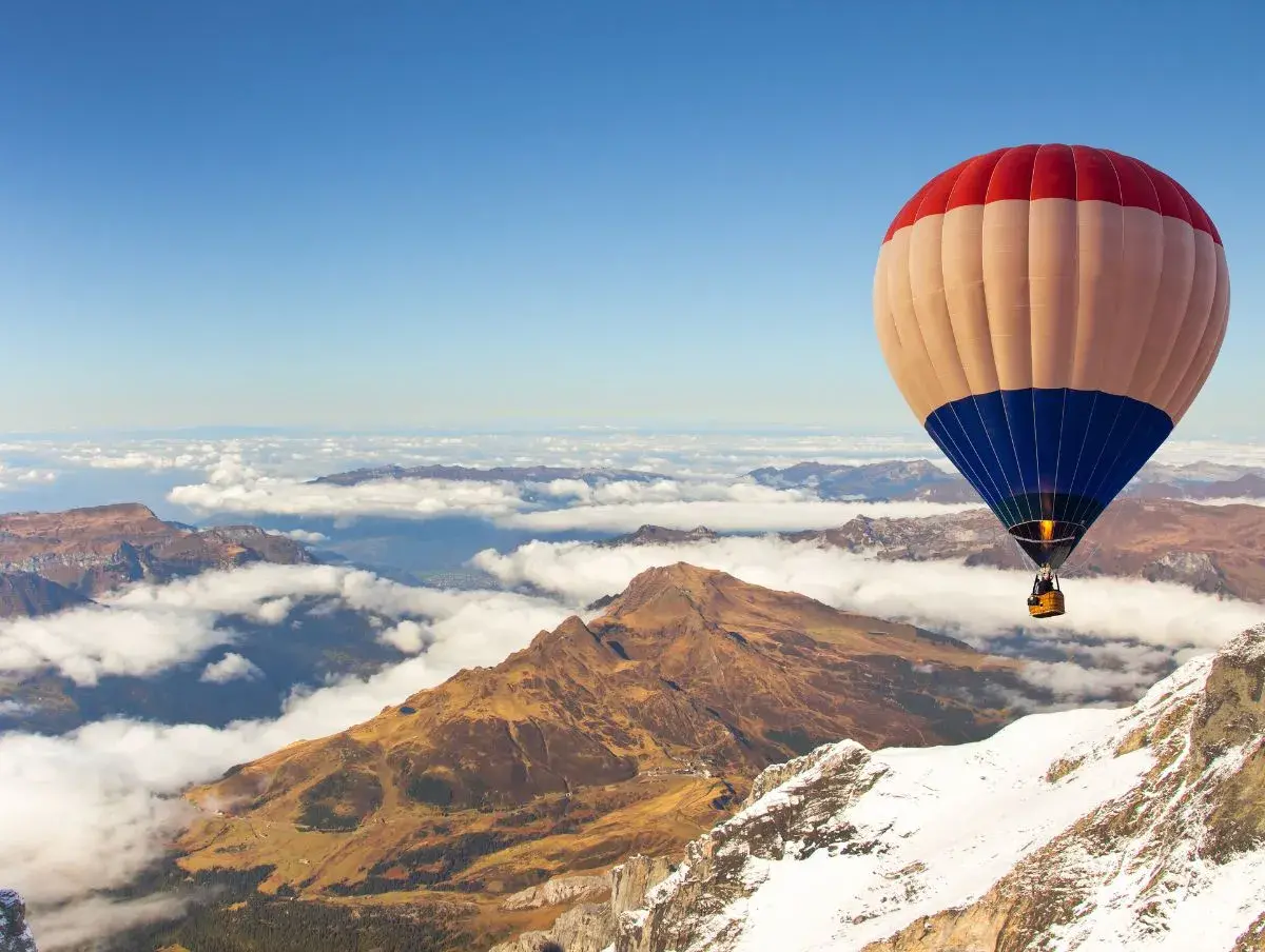 Bei einer Ballonfahrt an einem Freitag im September