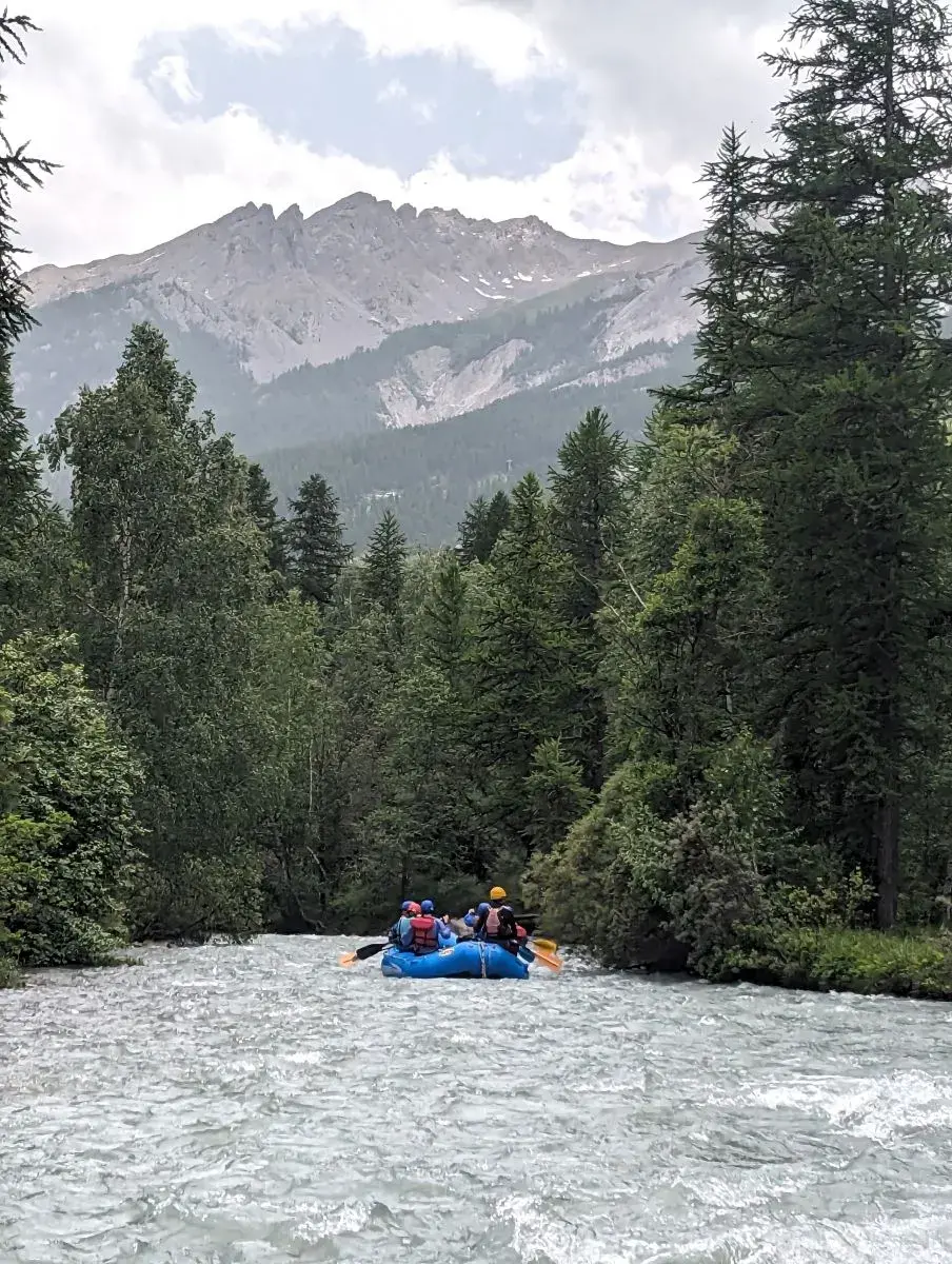 Rafting auf der Guisane in Serre Chevalier im Sommer