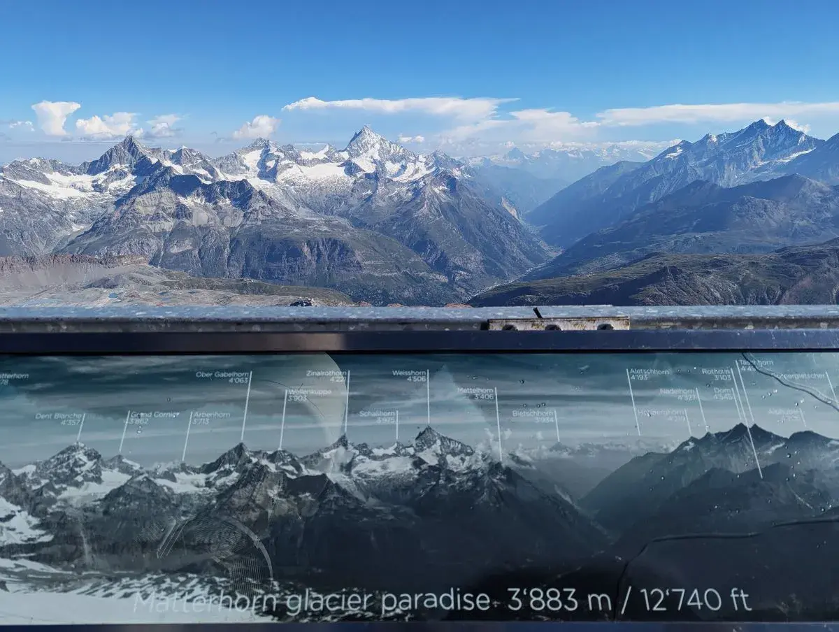 Ausblick vom Klein Matterhorn, ein Stopp der Matterhorn Alpine Crossing