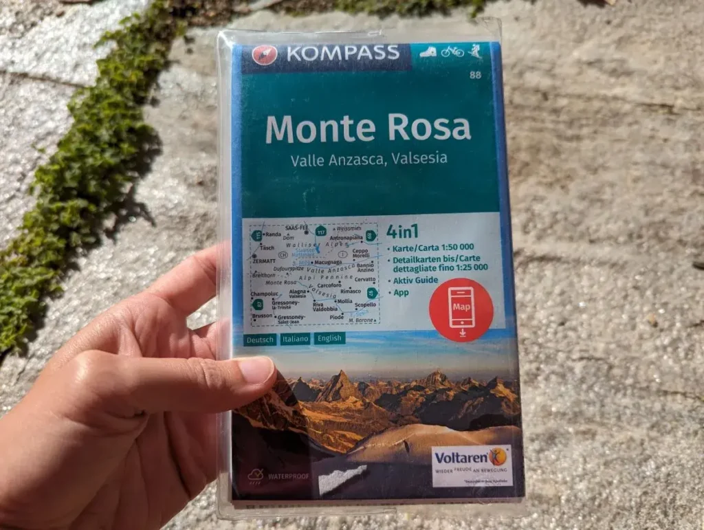 Wanderkarte Monte Rosa