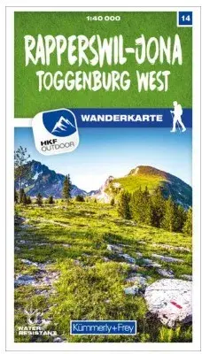 Rapperswil - Jona Toggenburg West 14 Wanderkarte